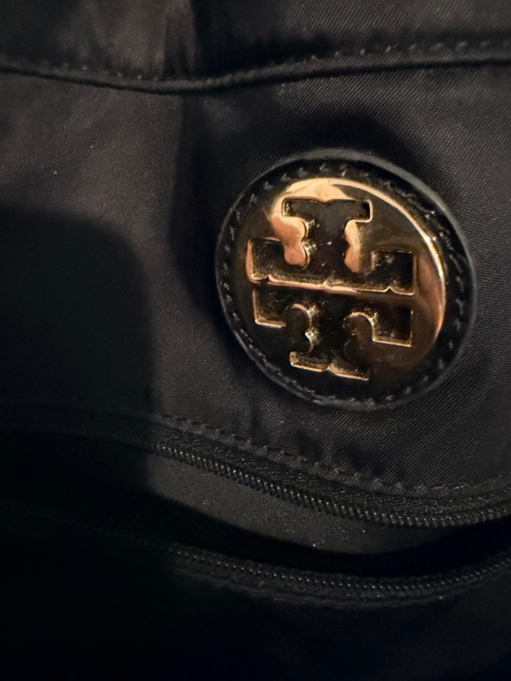 Tory Burch Black Nylon Tote with Logo - Picture 8 of 8